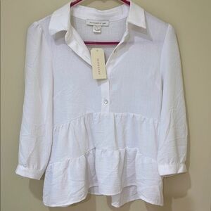 Monteau Off White Blouse size S new without tags
